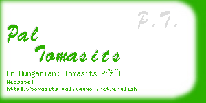 pal tomasits business card